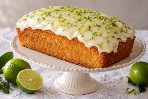 Bolo de limão-taiti com cobertura de leite condensado e limão
